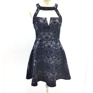 Trixxi Clothing Flocked Fit & Flare Halter Dress 5